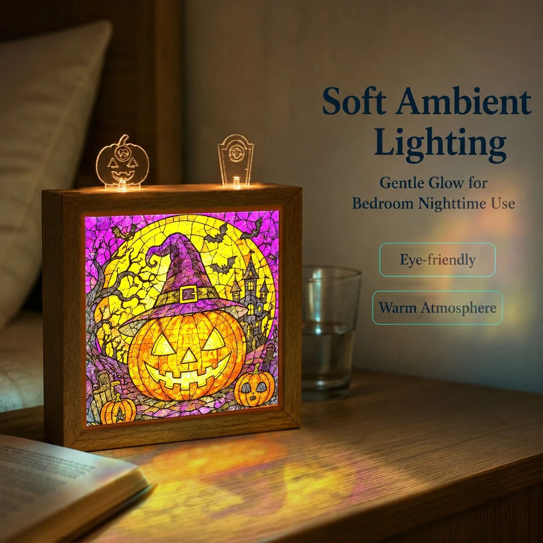 kaayee-pumpkin-lantern-night-acryl-puzzle-nachtlicht-holzrahmen image 6