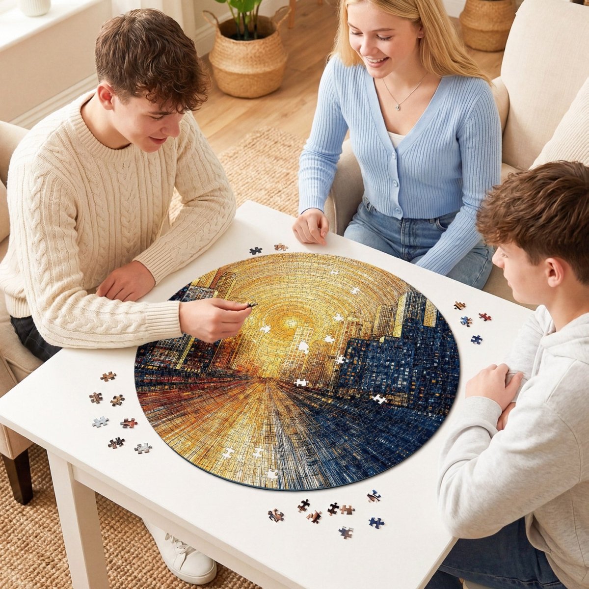 kaayee-cardboard-puzzle-city-of-dawn-1000-teile-eco-white-board image 8
