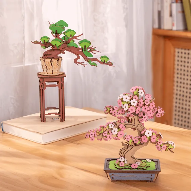 magicholz-3d-puzzle-bonsai-sakura-kiefern-bundle-378-teile image 1