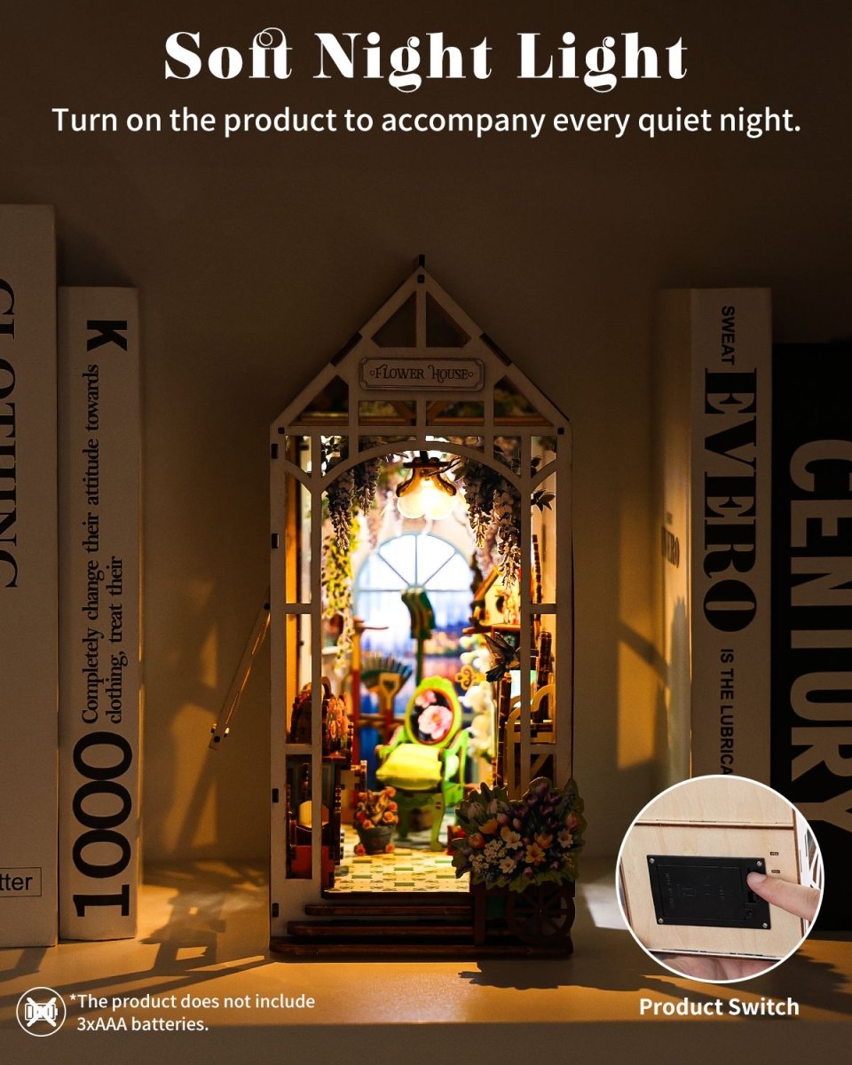 kaayee-book-nook-kit-flower-house-3d-holzbausatz-mit-led image 2