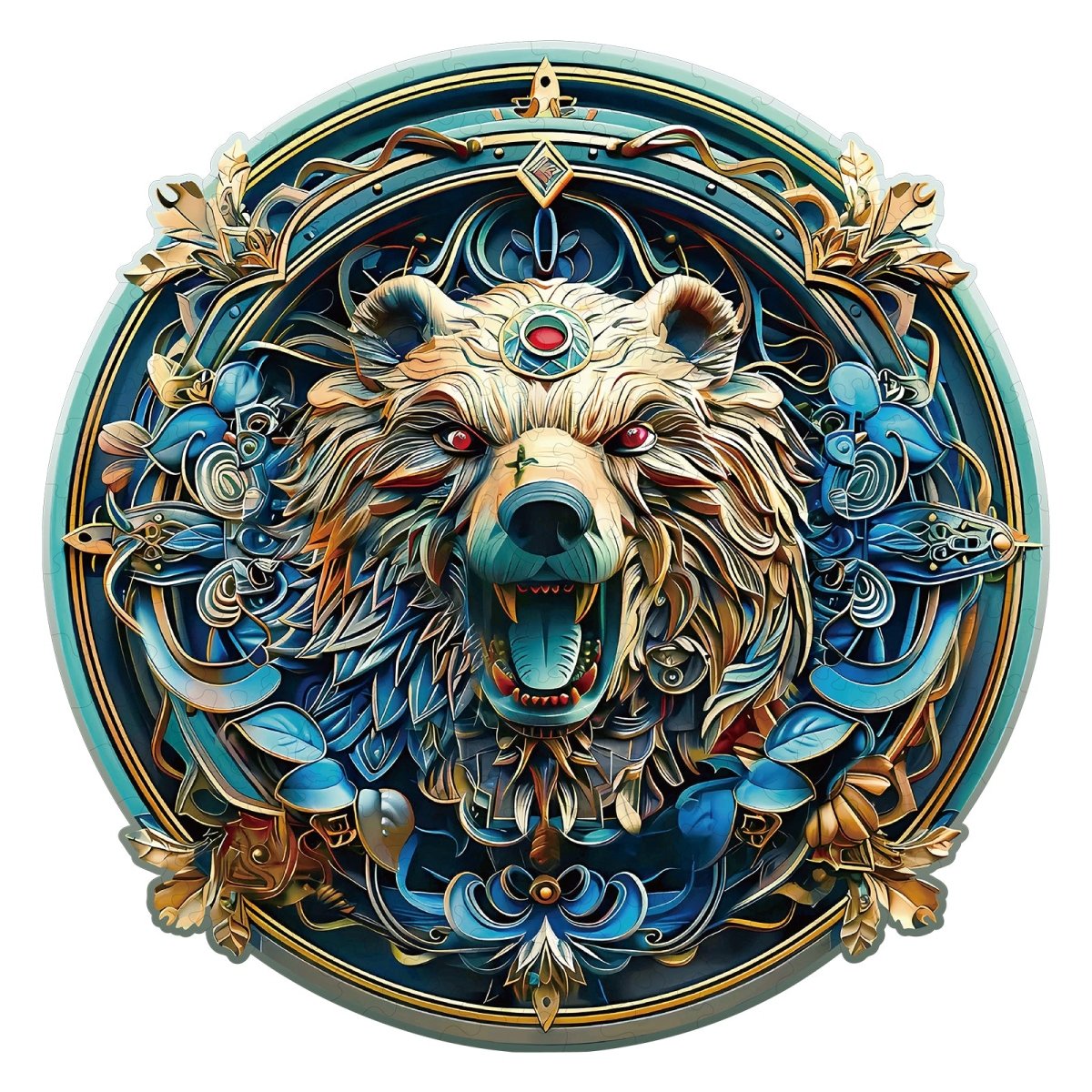 kaayee-wooden-puzzle-angry-bear-holzpuzzle-medium-tier image 1
