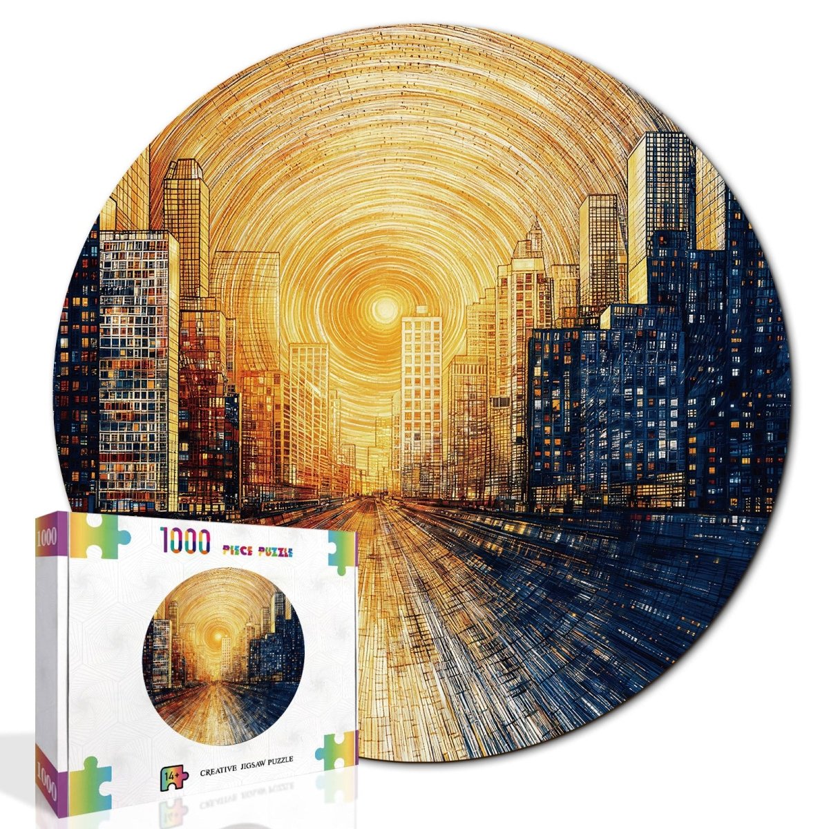 kaayee-cardboard-puzzle-city-of-dawn-1000-teile-eco-white-board image 2