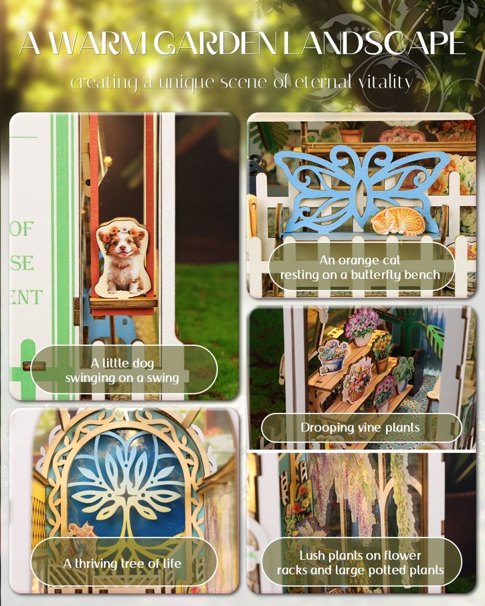 kaayee-book-nook-kit-swing-garden-3d-holzpuzzle-mit-led image 6