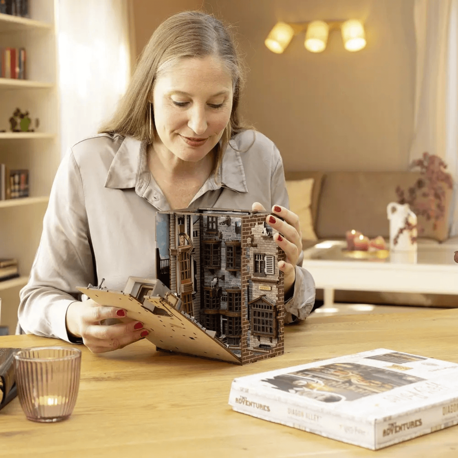 magicholz-3d-puzzle-harry-potter-winkelgasse-book-nook-mit-licht image 2