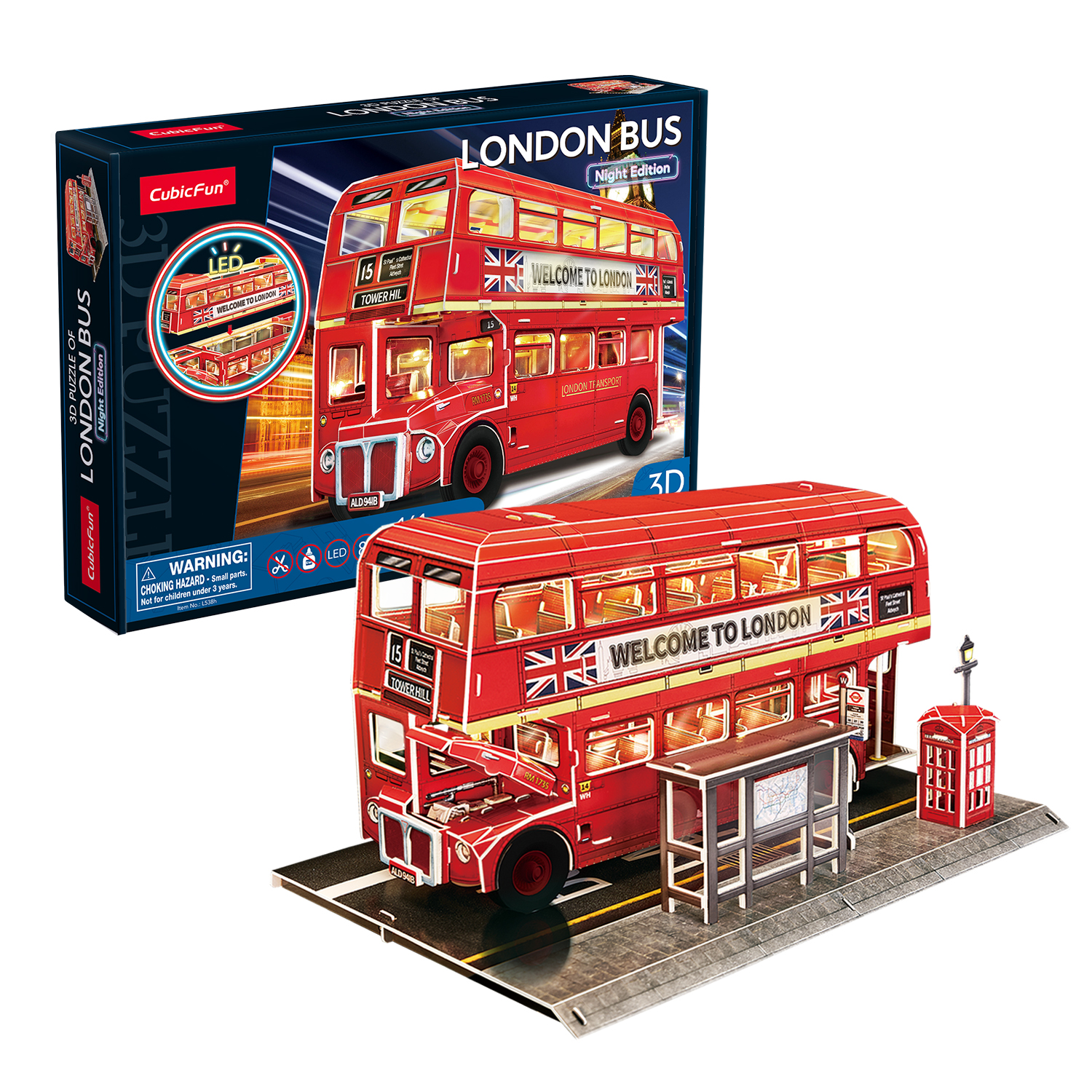 cubicfun-led-lighting-l538h-london-bus-3d-puzzle-mit-licht image 1