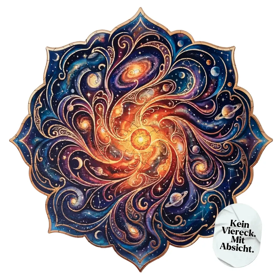 magicholz-holzpuzzle-goldener-sternenlotus-mandala-350-teile-35x35 image 1
