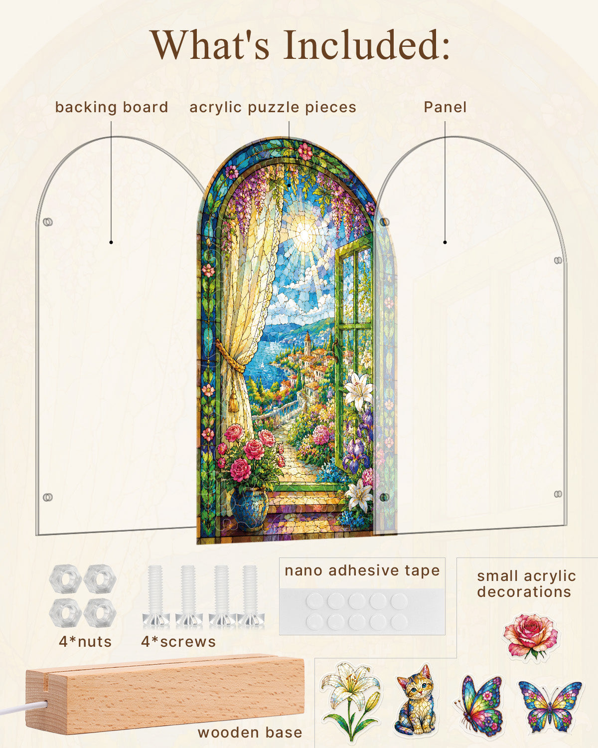 kaayee-enchanted-garden-view-nachtlicht-bogenfenster-acryl image 5