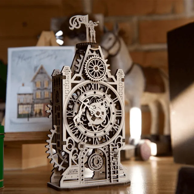 ugears-uhrenturm-alter-uhrenturm-holzbausatz-uhr image 1