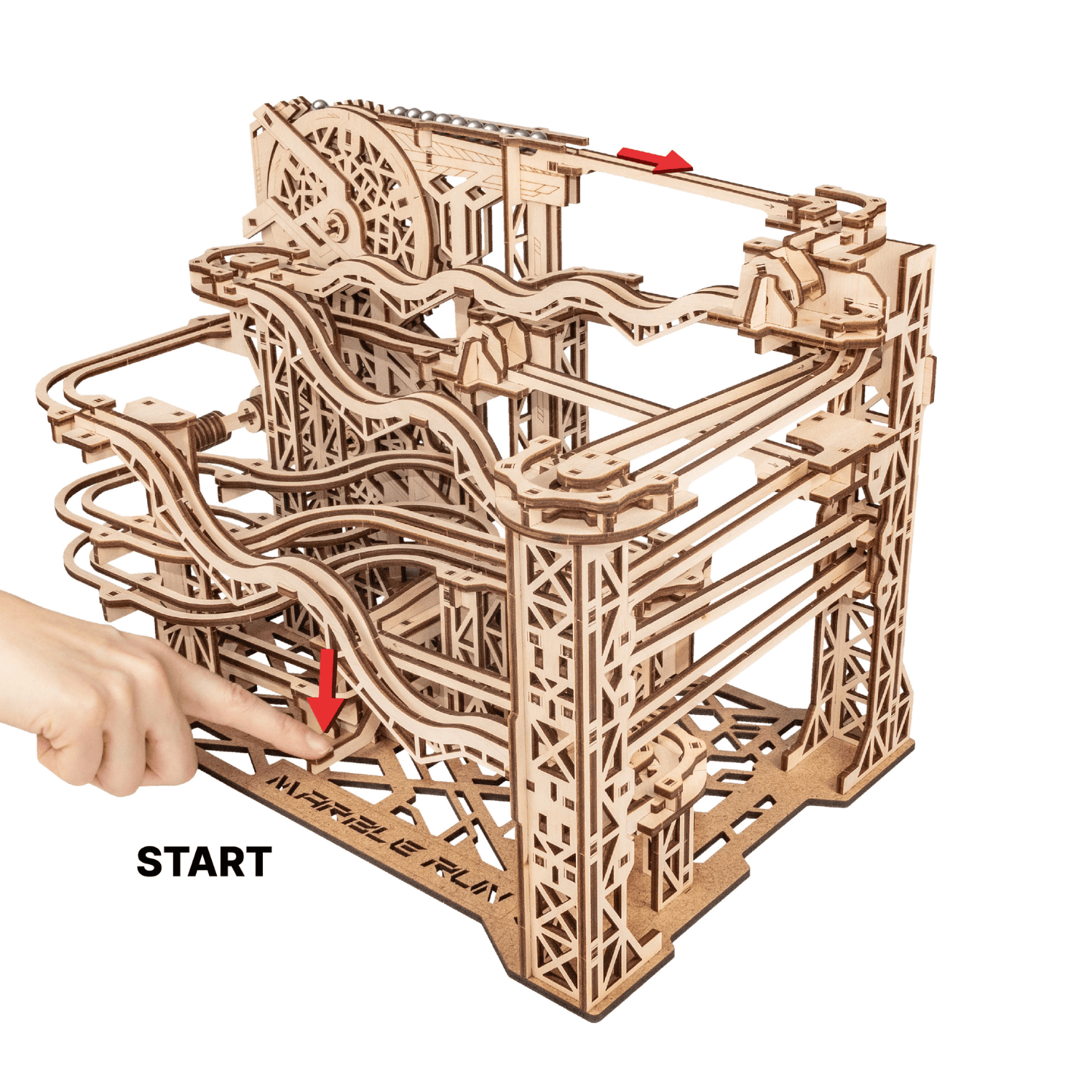 magicholz-mechanischer-bausatz-cyclone-marble-run-kugelbahn-294-teile image 7