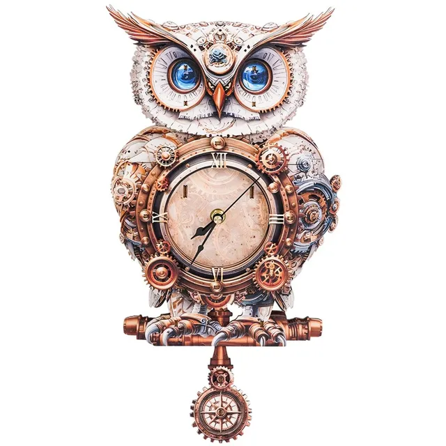 kaayee-clock-kit-mechanical-owl-holzuhr-uhrenbausatz image 1