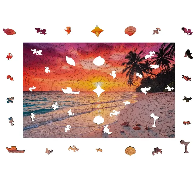magicholz-sonnenuntergang-am-meer-holzpuzzle-500-teile-strand image 1