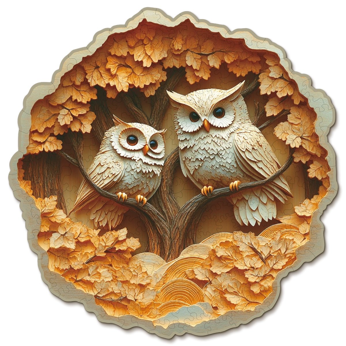 kaayee-wooden-puzzle-parent-child-owl-holzpuzzle-medium image 1