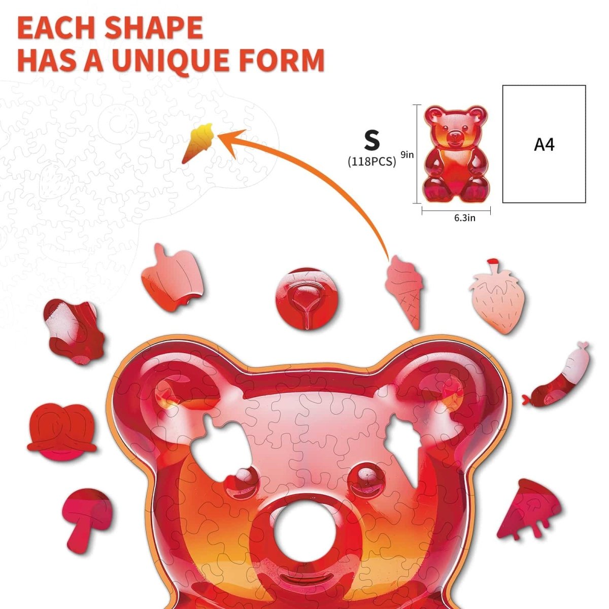 kaayee-wooden-puzzle-gummy-bear-holzpuzzle-small-110-teile image 3