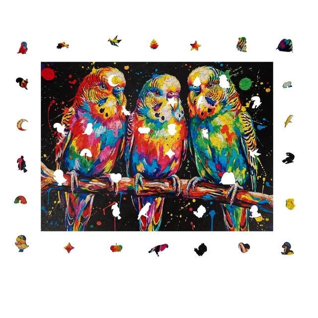 magicholz-holzpuzzle-bunte-wellensittiche-1000-teile-tiermotiv image 1