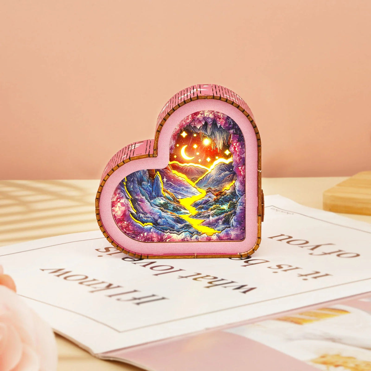 kaayee-night-light-pink-mine-3d-puzzle-nachtlicht-holzbausatz image 2