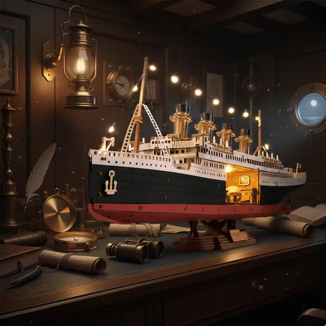 magicholz-mechanischer-bausatz-1912-atlantic-voyager-schiff-holz image 1