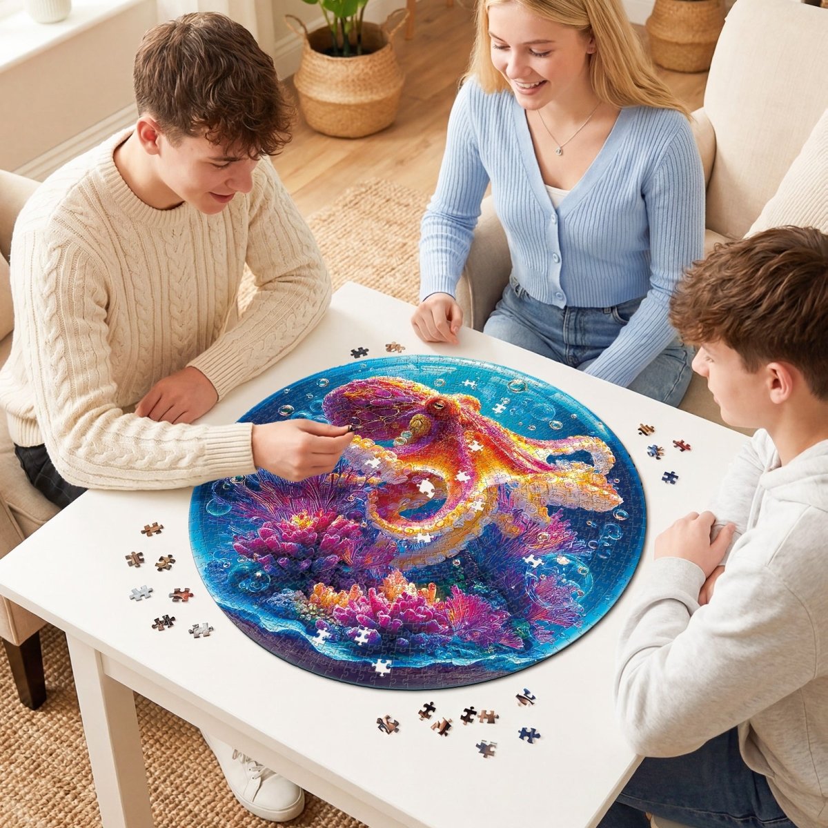 kaayee-cardboard-puzzle-deep-sea-octopus-1000-teile-rund image 4