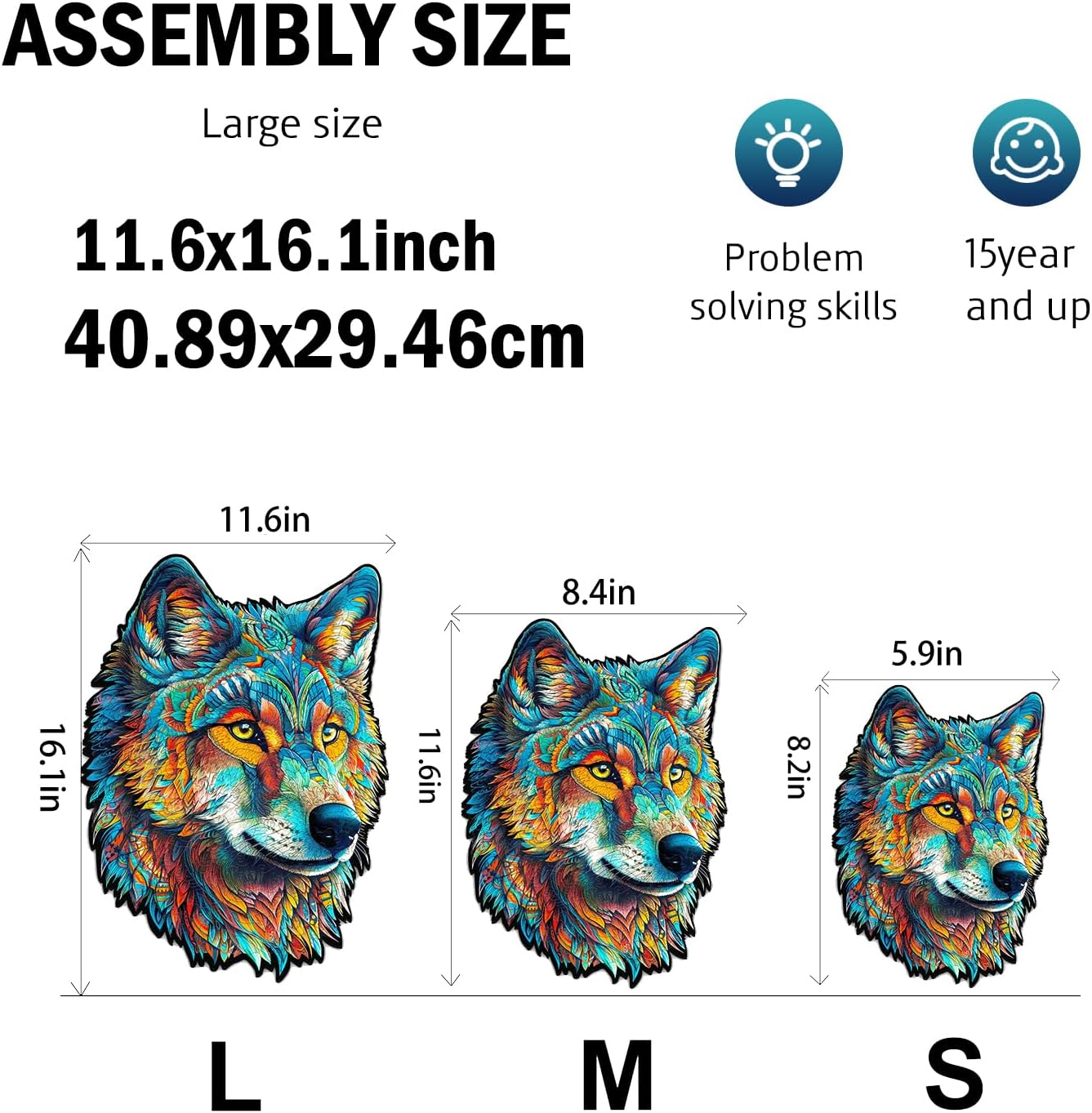 jigfoxy-wolf-holzpuzzle-m-160-teile-wolf-motiv image 4