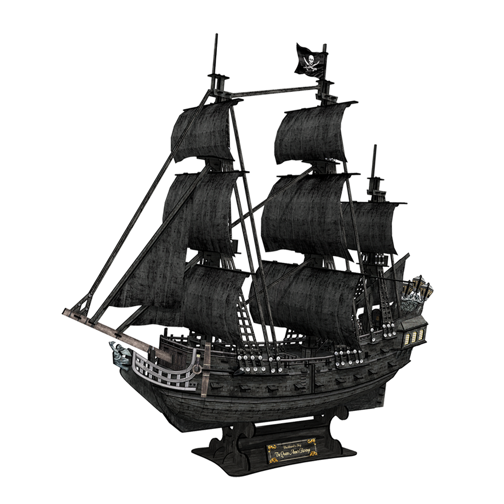 cubic-fun-pirates-world-t4018h-queen-anne-s-revenge-3d-puzzle image 2