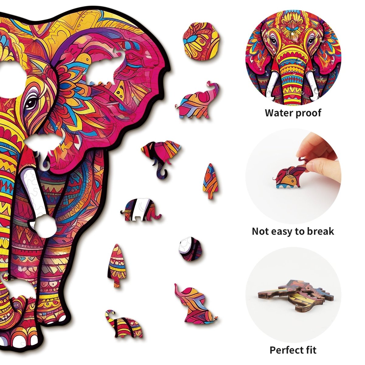 kaayee-mandala-elefant-holzpuzzle-medium-bunt-tiermotiv image 2