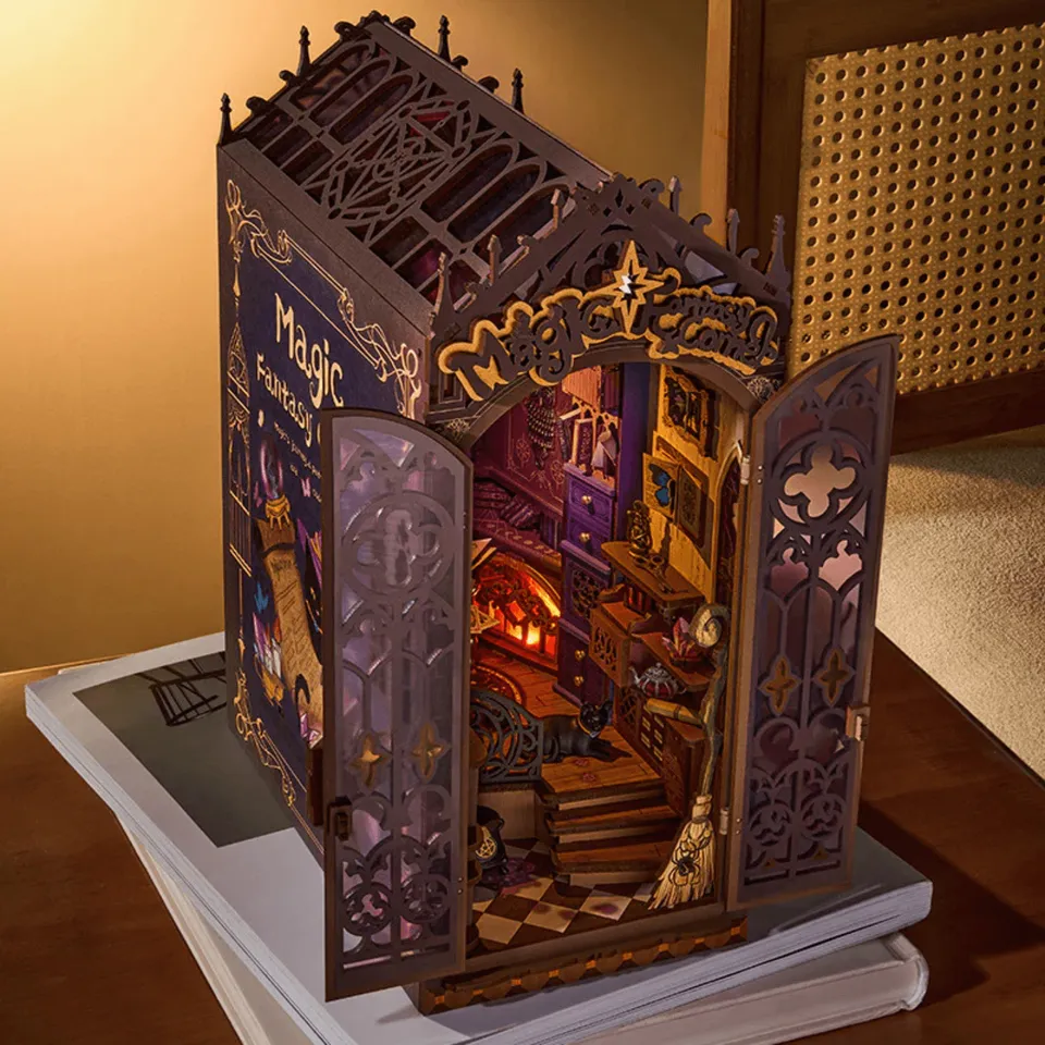 magicholz-book-nook-magicfantasy-regal-deko-mit-licht image 1