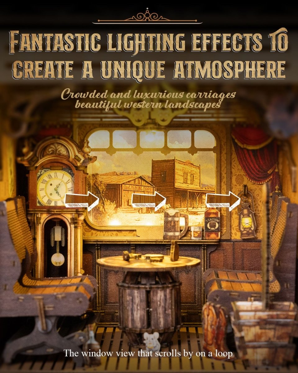 kaayee-book-nook-kit-retro-train-led-3d-puzzle-bausatz image 5