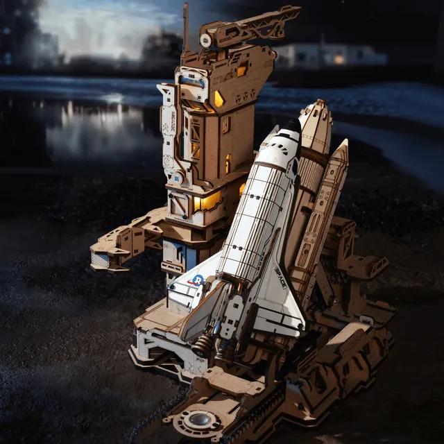 magicholz-space-shuttle-raketenstart-bausatz-holz-mit-licht image 1