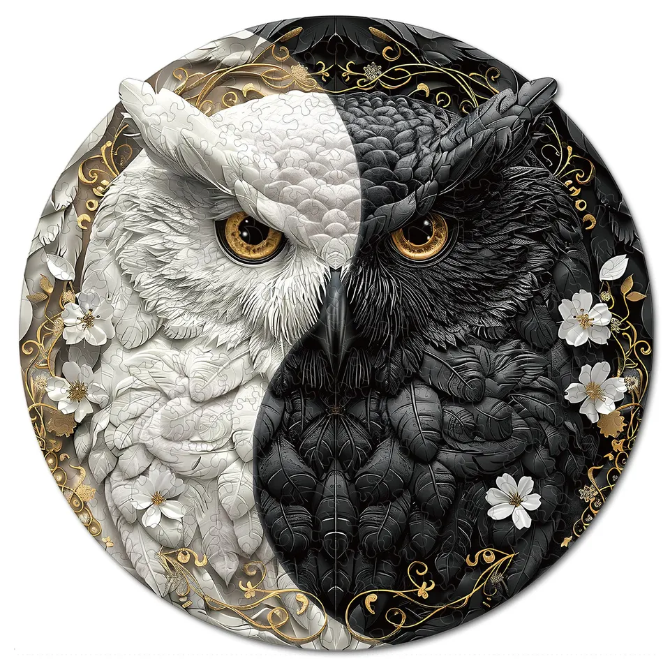 kaayee-wooden-puzzle-twilight-owl-holzpuzzle-medium-eule-nacht image 1