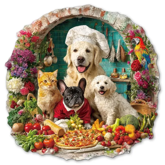kaayee-cat-dog-kitchen-holzpuzzle-small-pocket-escape image 1