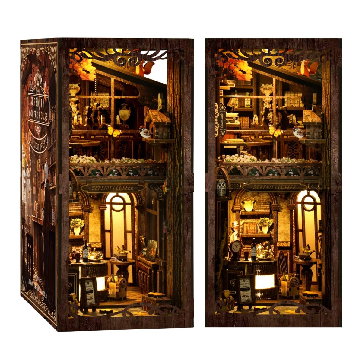 kaayee-serenity-coffee-house-book-nook-kit-holz-mit-licht image 1