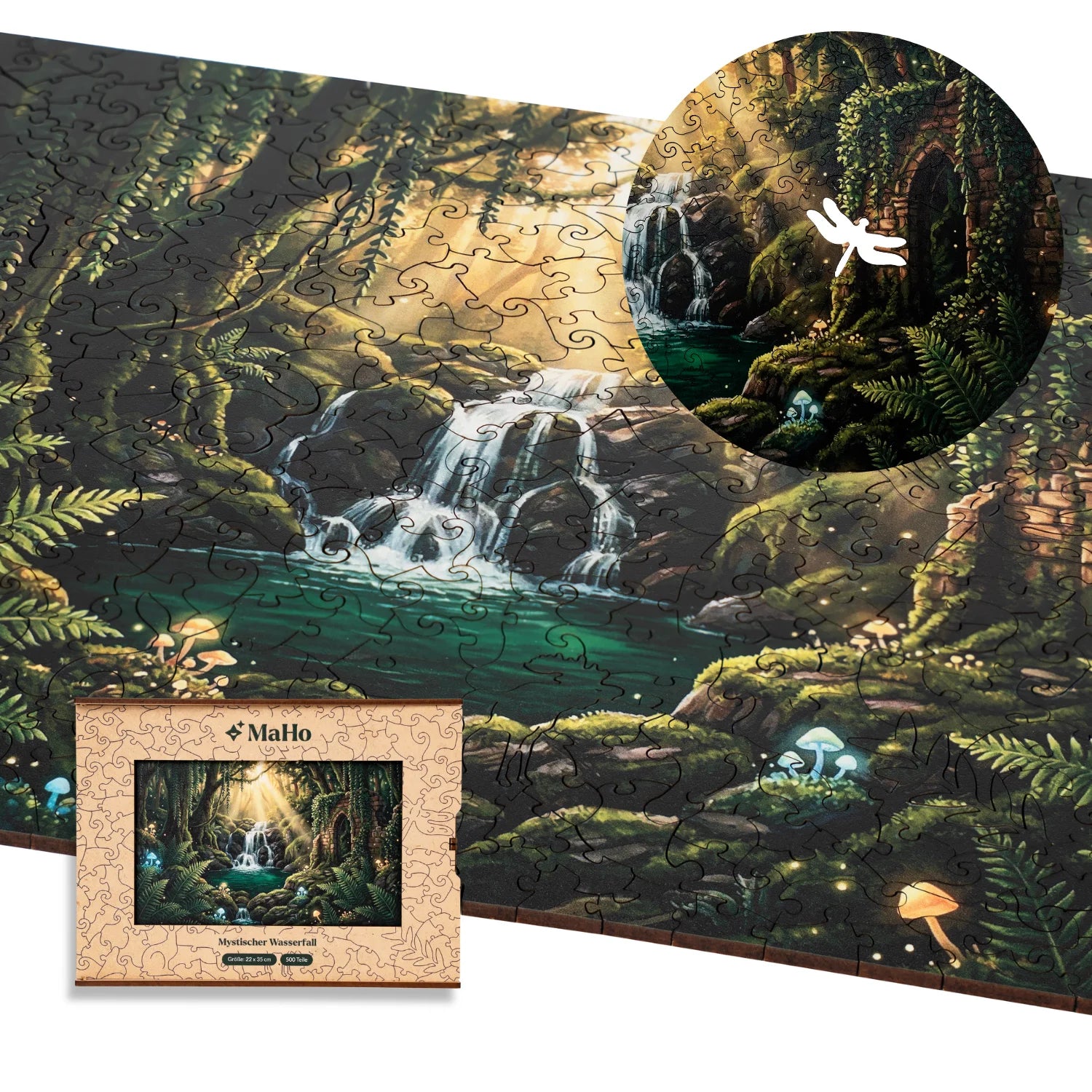 magicholz-mystischer-wasserfall-holzpuzzle-500-teile-landschaft image 7