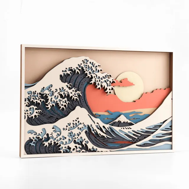 magicholz-the-great-wave-3d-wandbild-holz-welle-42-cm image 1