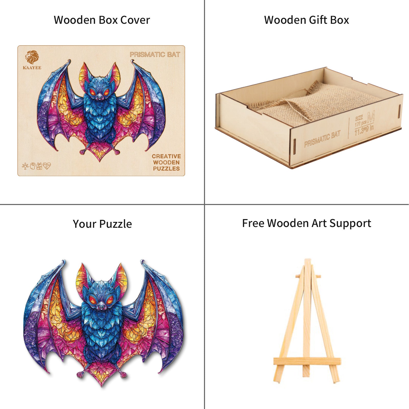 kaayee-wooden-puzzle-prismatic-bat-holzpuzzle-fledermaus image 4