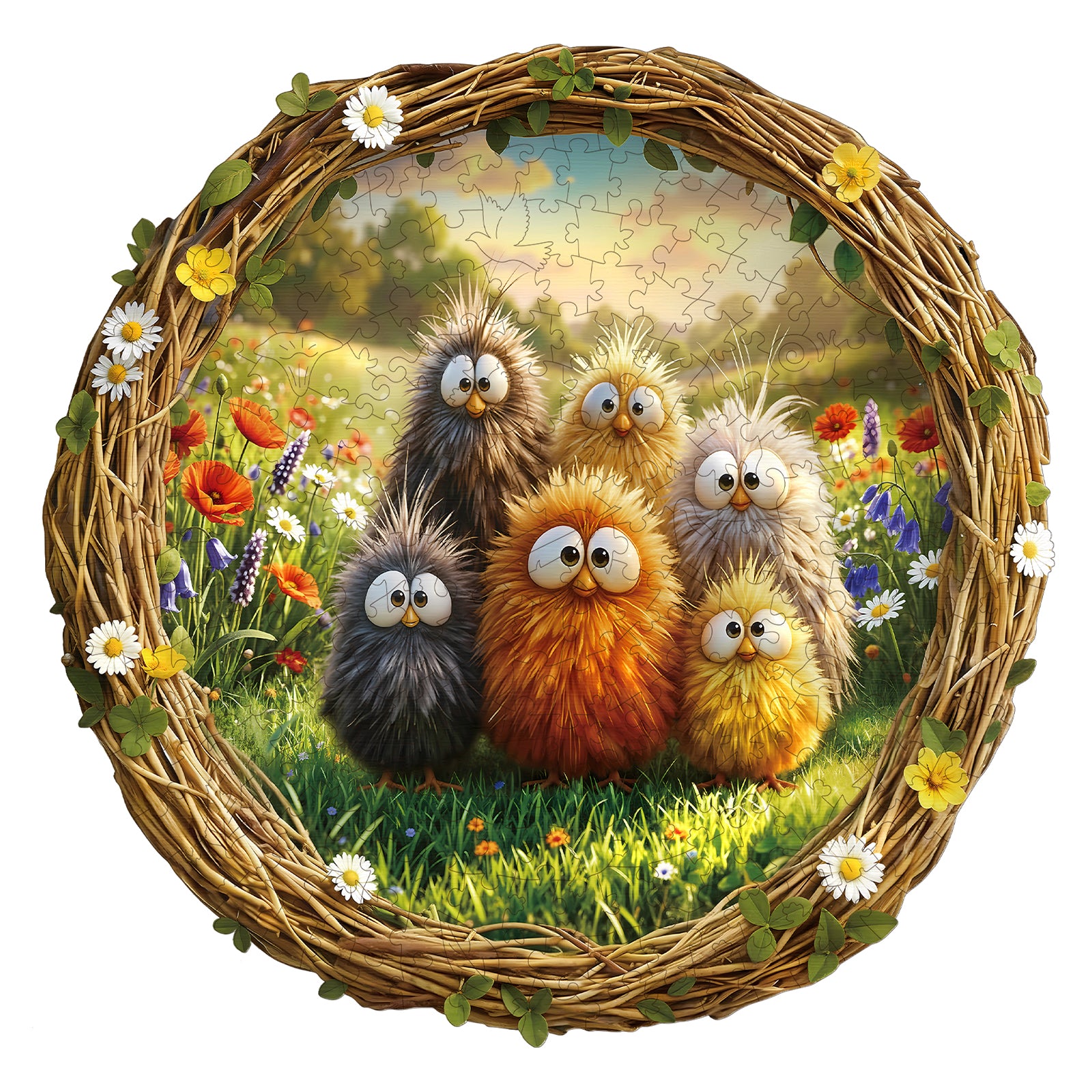 jigfoxy-six-little-chicks-holzpuzzle-m-210-k-ken image 1