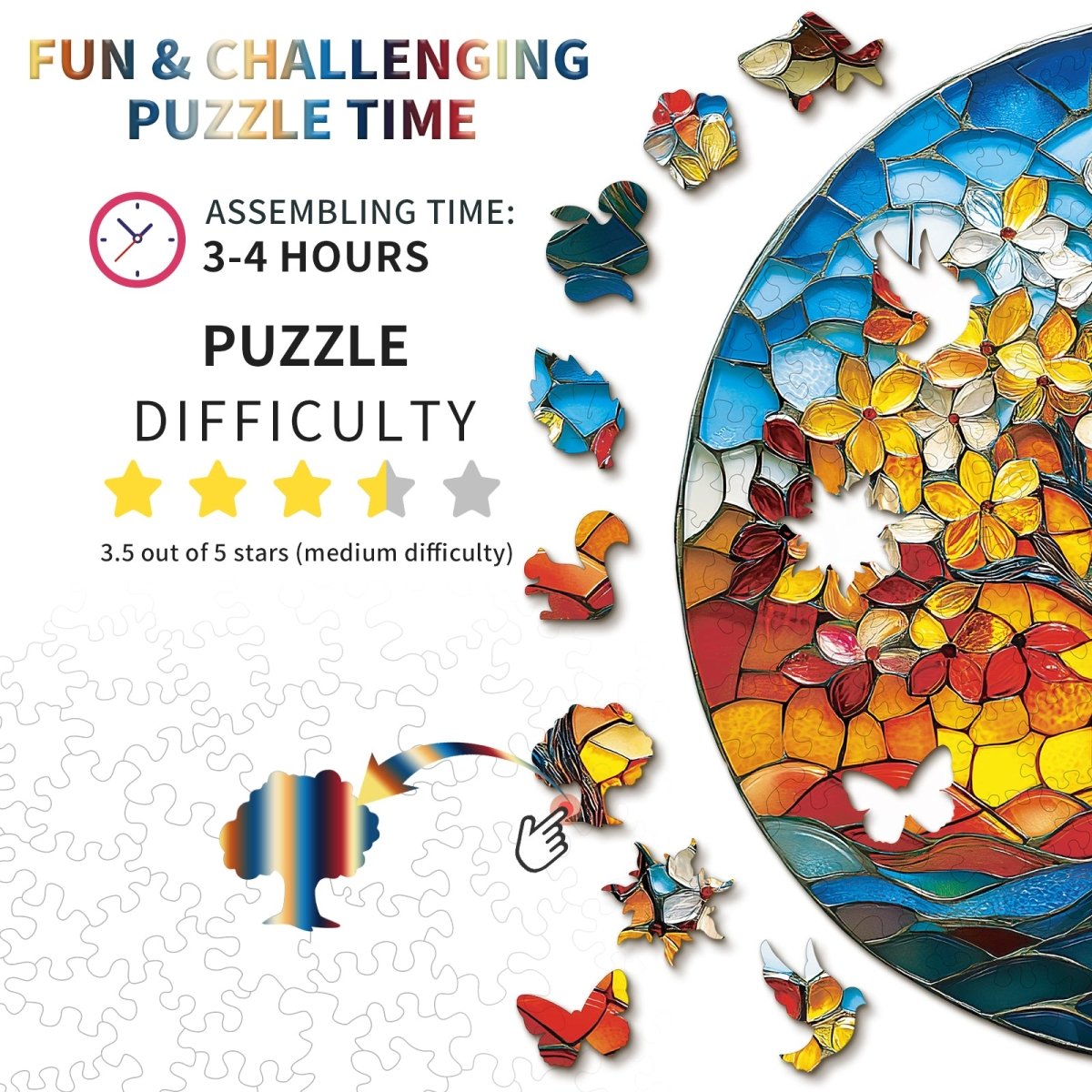 kaayee-wooden-puzzle-colorful-glass-tree-holzpuzzle-medium image 3