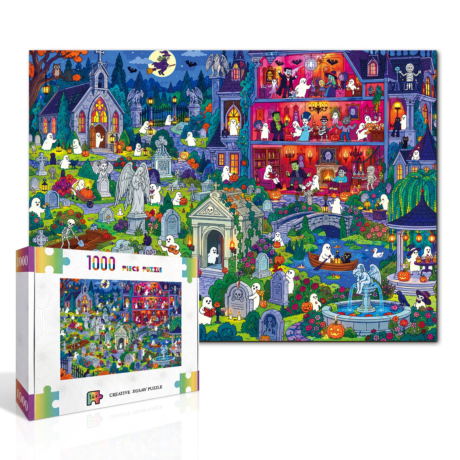 kaayee-cardboard-ghost-manor-1000-teile-puzzle-eco-white-board image 2