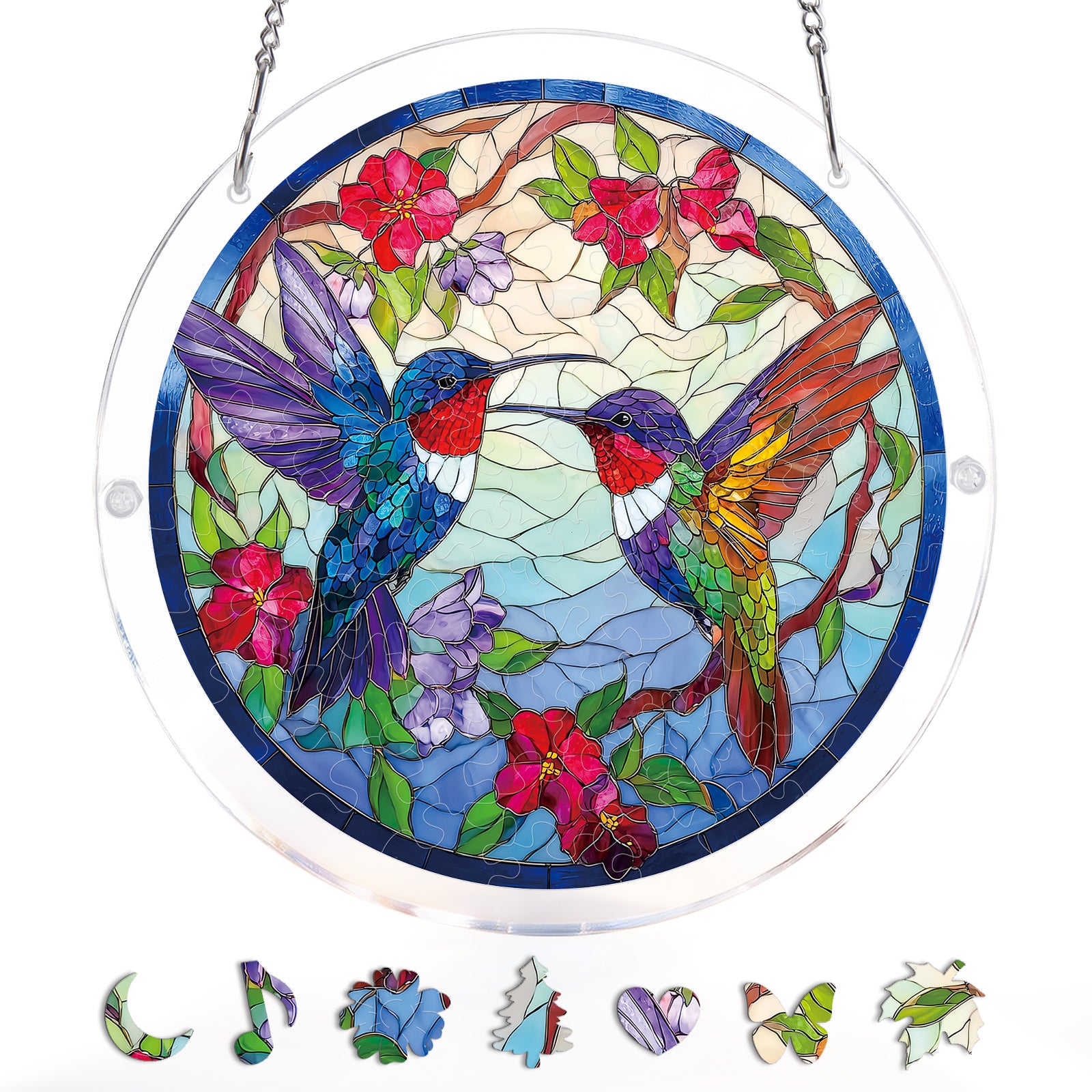 kaayee-suncatcher-puzzle-hummingbird-bloomscape-klein-18-8-cm-kolibri image 3