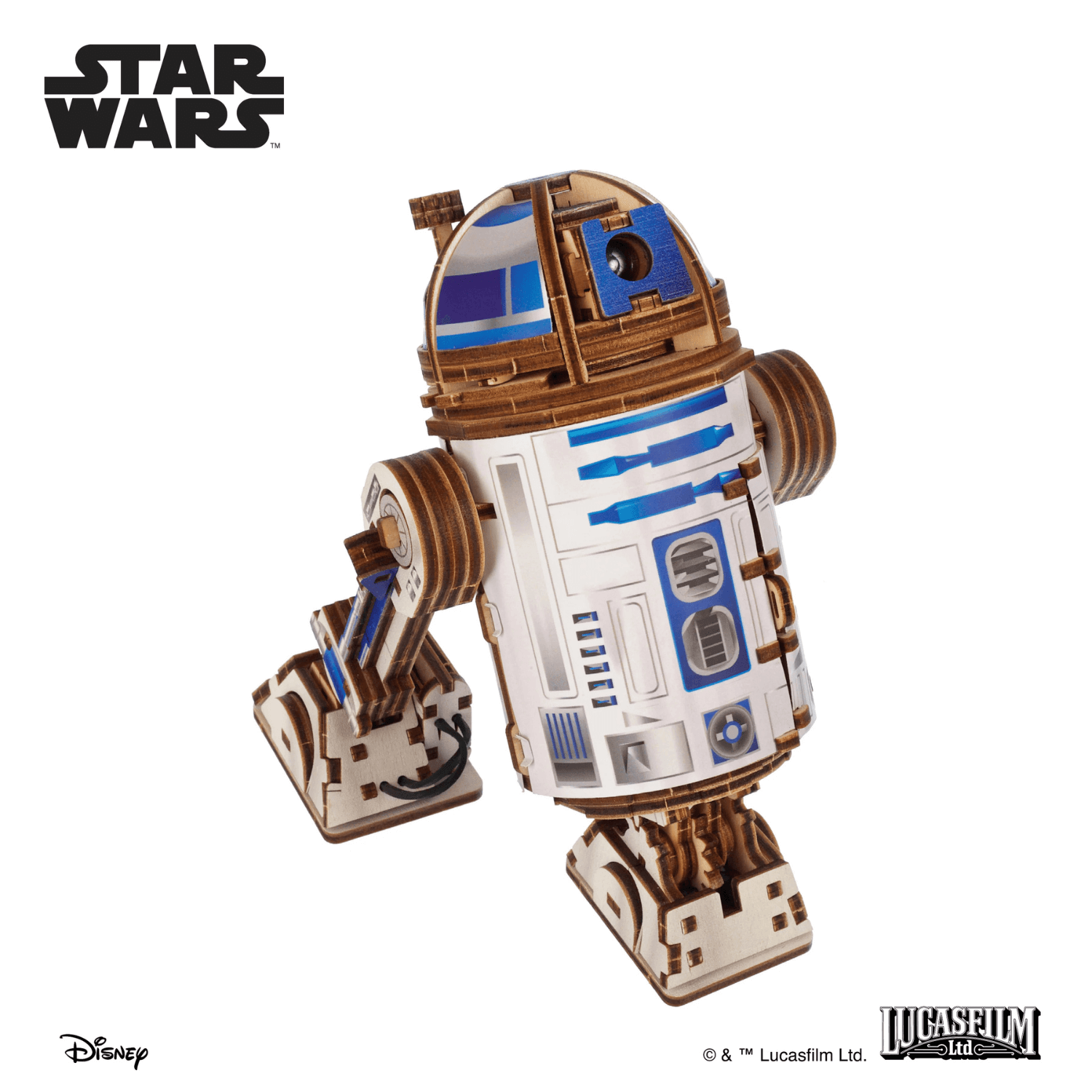 magicholz-mechanischer-bausatz-r2-d2-holzmodell-mit-projektor image 1