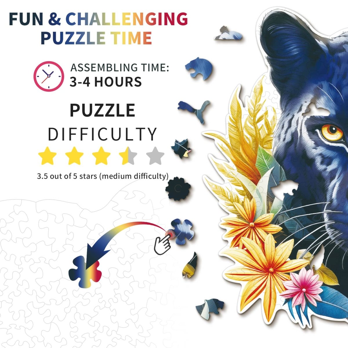 kaayee-wooden-puzzle-resolute-black-panther-holzpuzzle-medium image 4