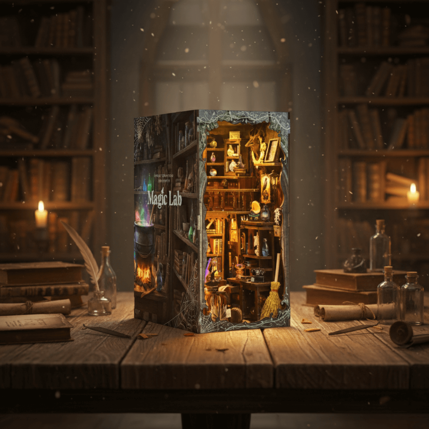 magicholz-magic-lab-book-nook-diorama-zauber-labor-mit-licht image 2
