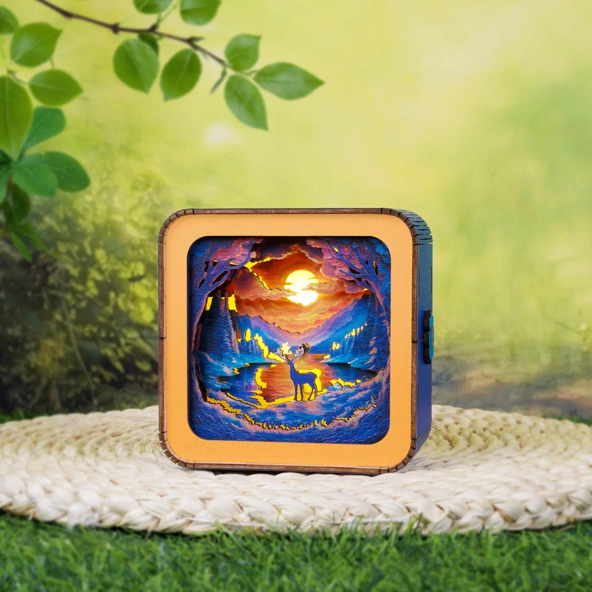 kaayee-night-light-forest-fantasy-deer-3d-holzpuzzle-lampe image 4