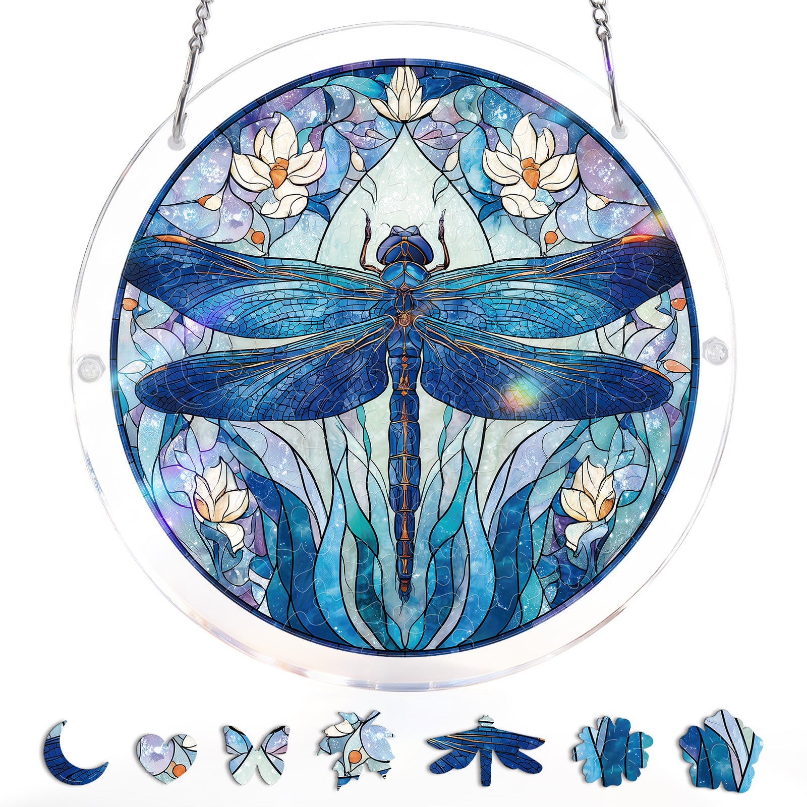 kaayee-moonlit-dragonfly-suncatcher-puzzle-libelle-20-8-cm image 5