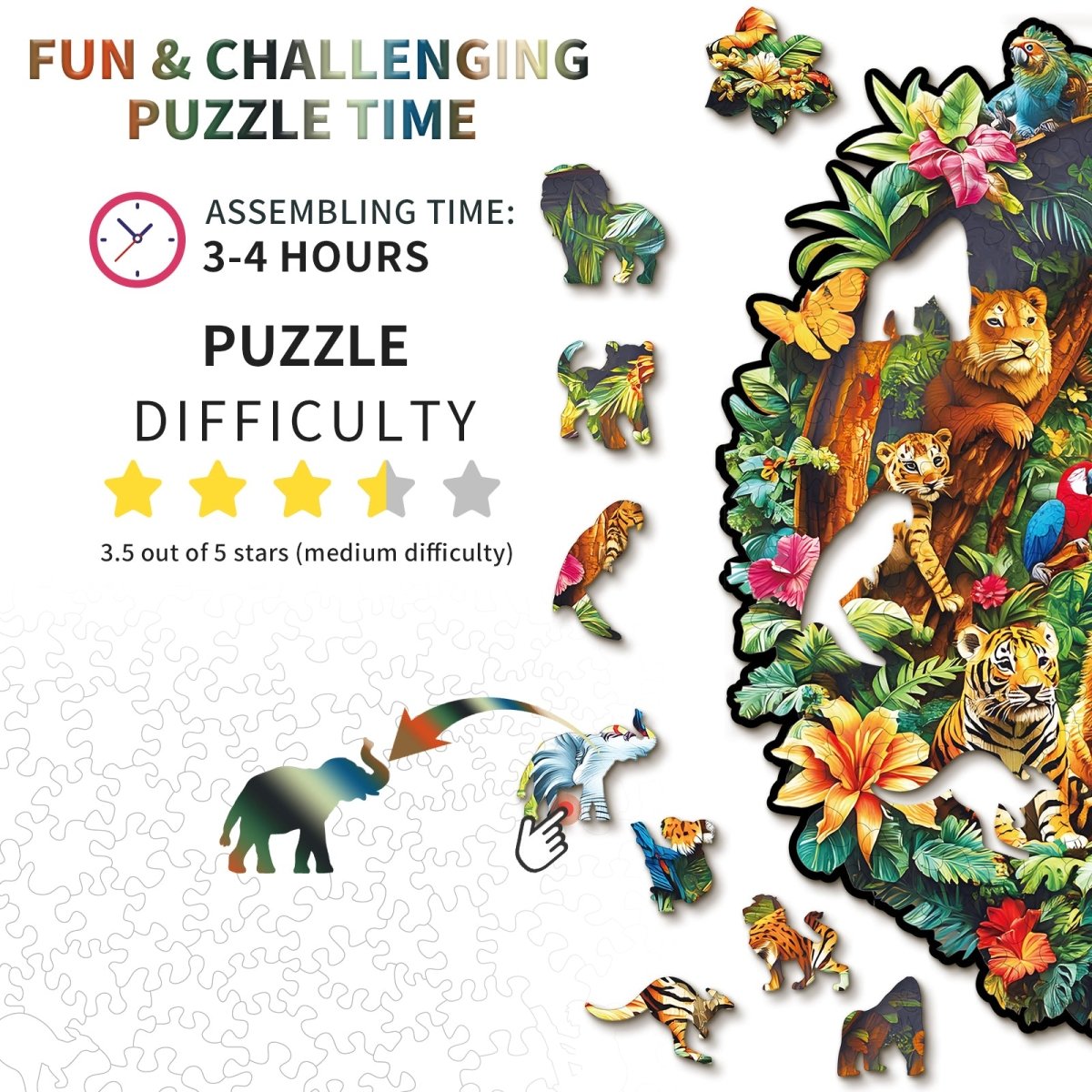 kaayee-animal-paradise-holzpuzzle-small-tiermotiv-rund image 3