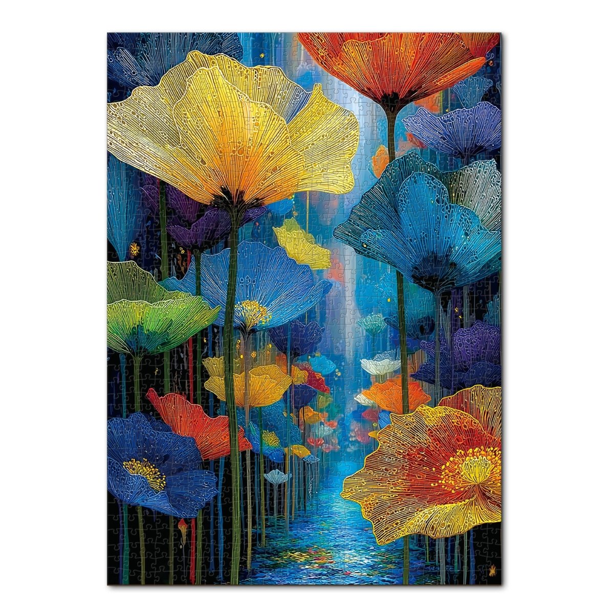 kaayee-cardboard-puzzle-floral-dreamscape-1000-teile-eco-white image 1