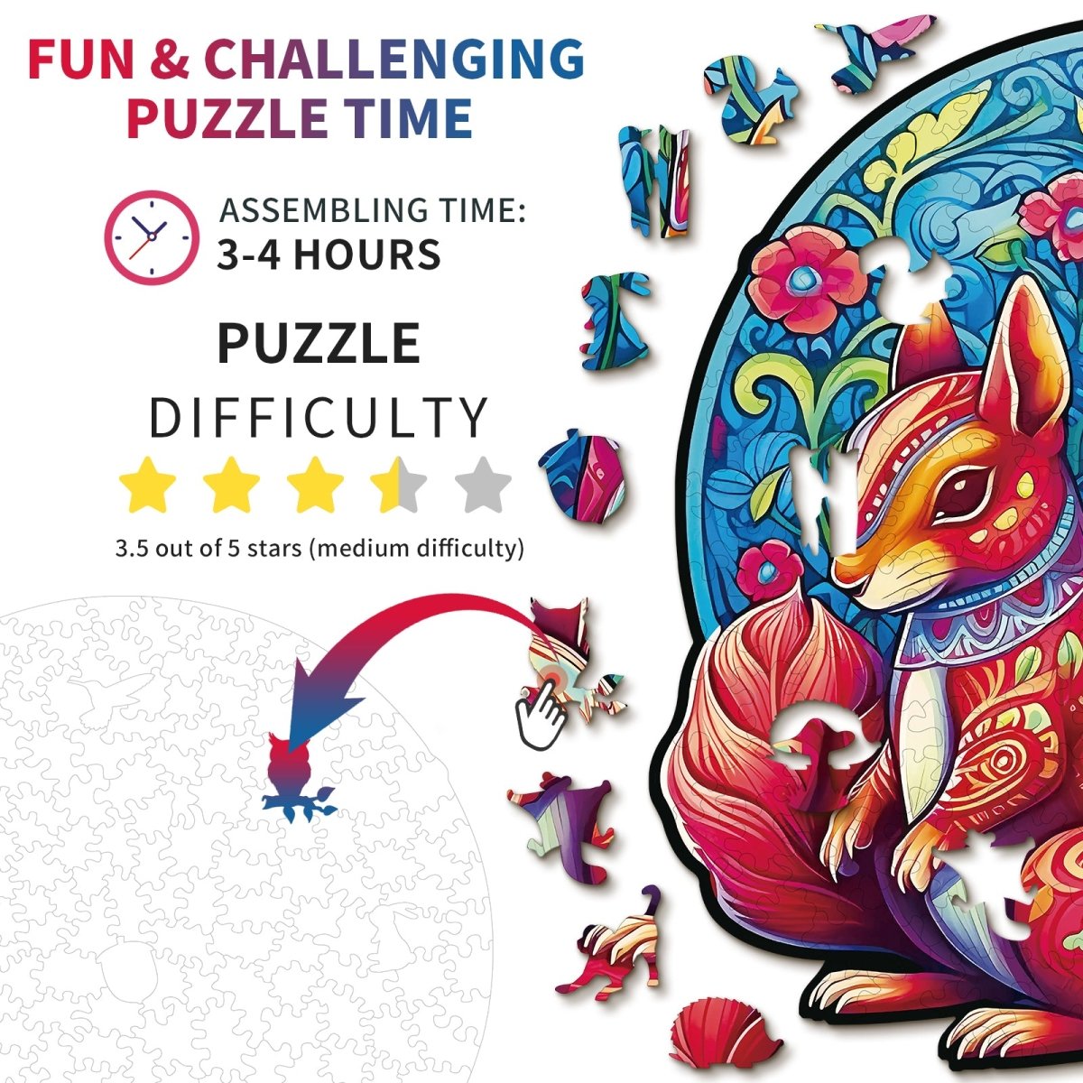 kaayee-wooden-puzzle-squirrel-friends-holzpuzzle-medium image 4