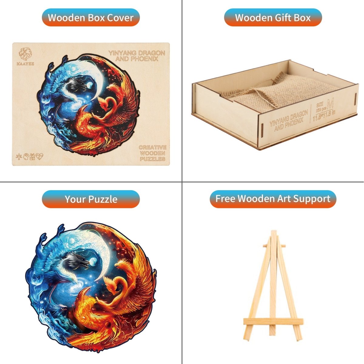 kaayee-yinyang-dragon-phoenix-holzpuzzle-medium-rund image 3