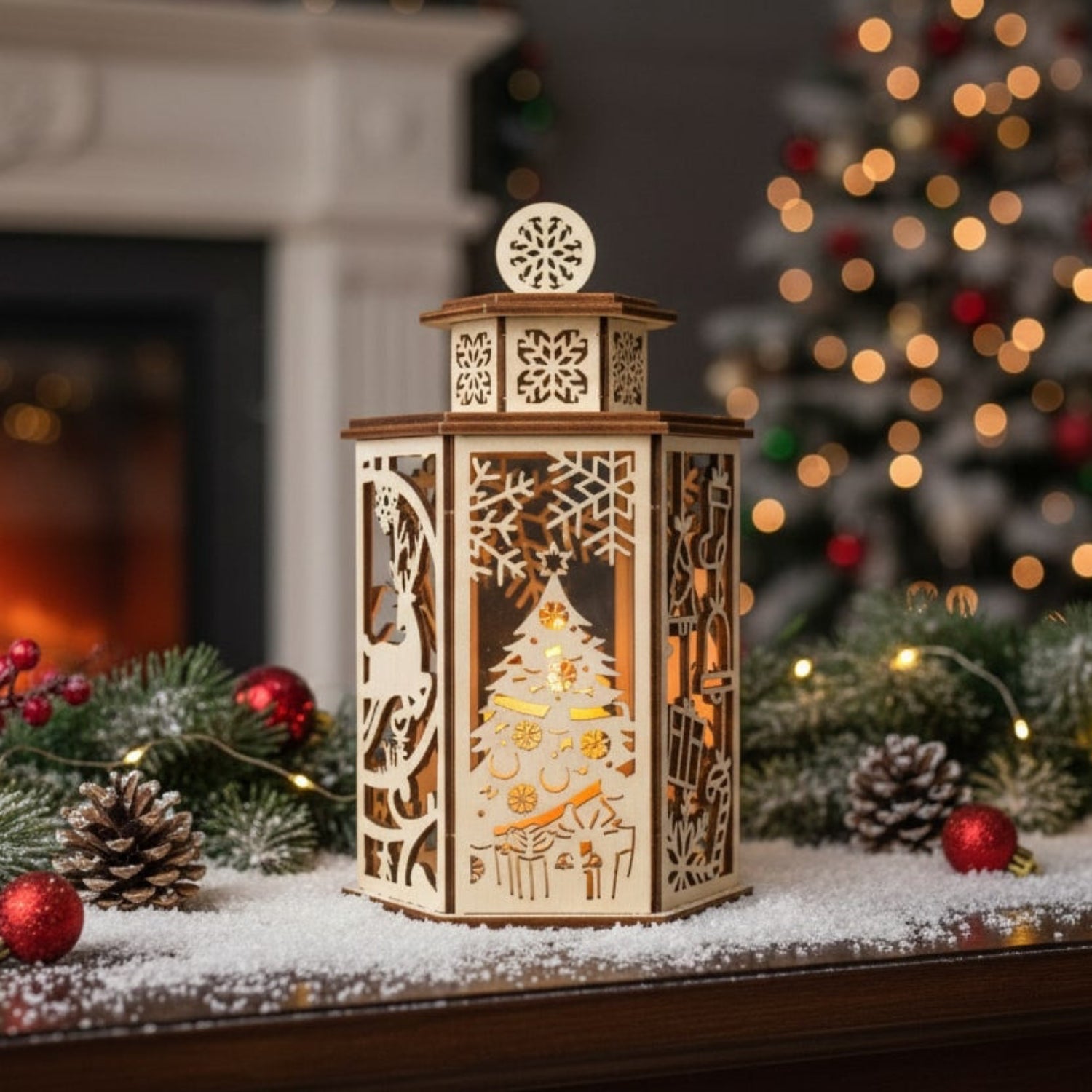 magicholz-weihnachtslaterne-holz-bastelset-weihnachtsbaum-24-teile image 2