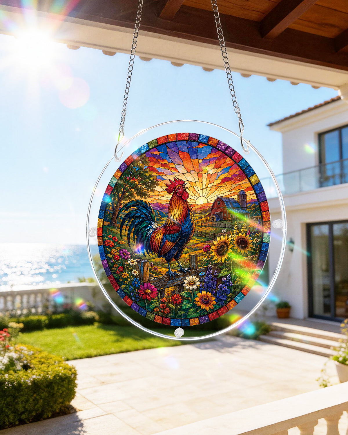 kaayee-suncatcher-puzzle-sunrise-rooster-suncatcher-hahn image 8