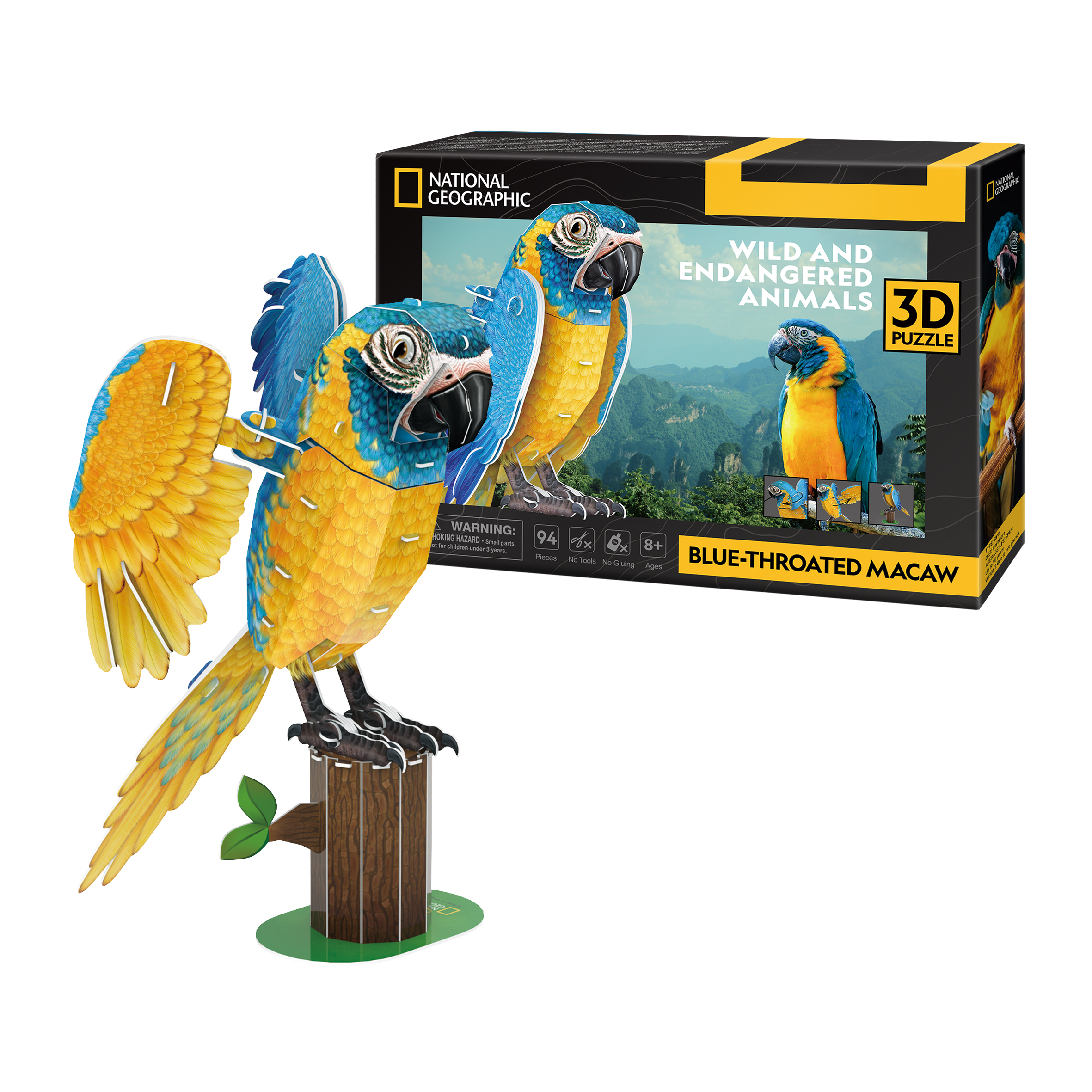 cubic-fun-ds1097h-blaukehl-ara-3d-puzzle-papagei-vogel image 1