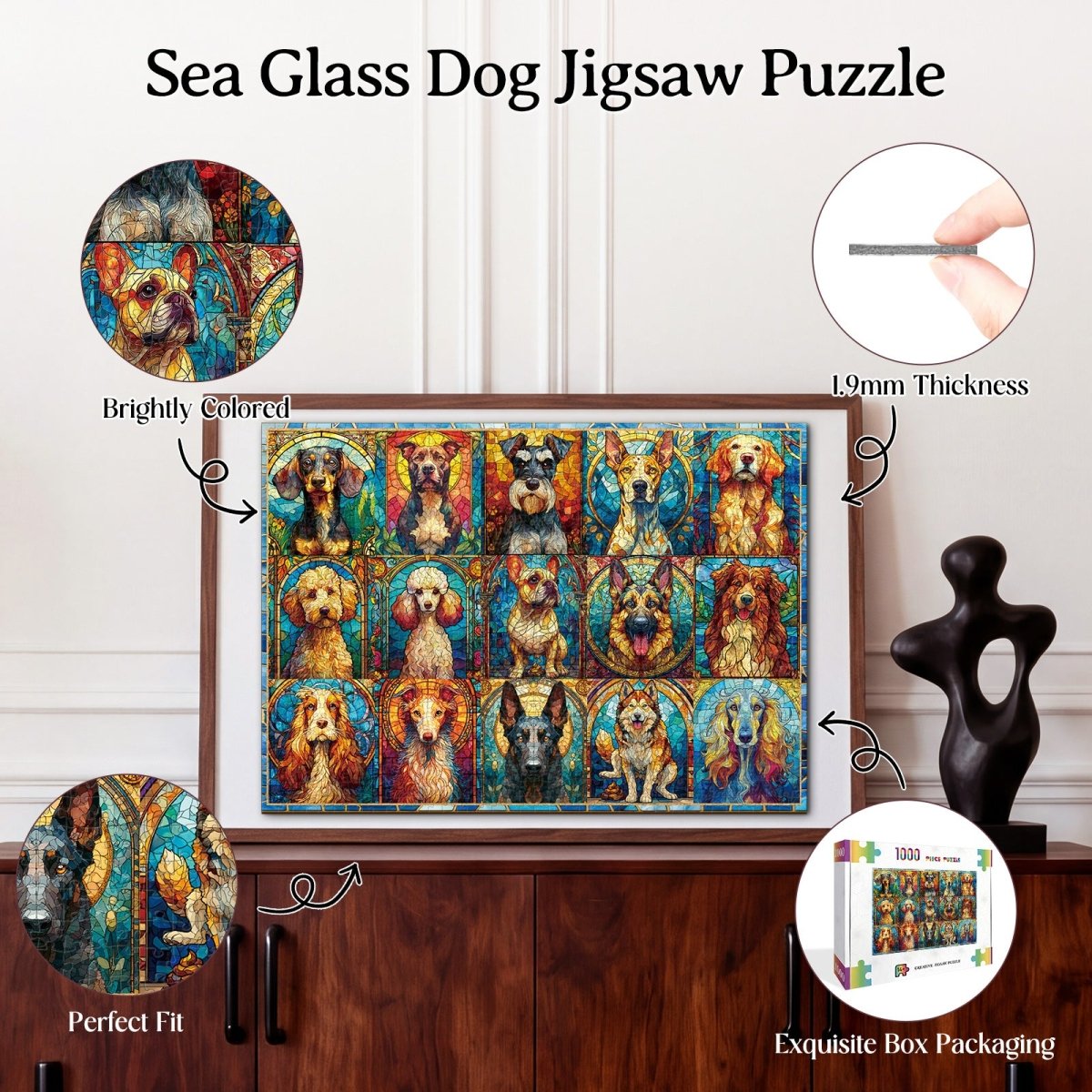 kaayee-cardboard-sea-glass-dog-kartonpuzzle-1000-teile-standard image 3